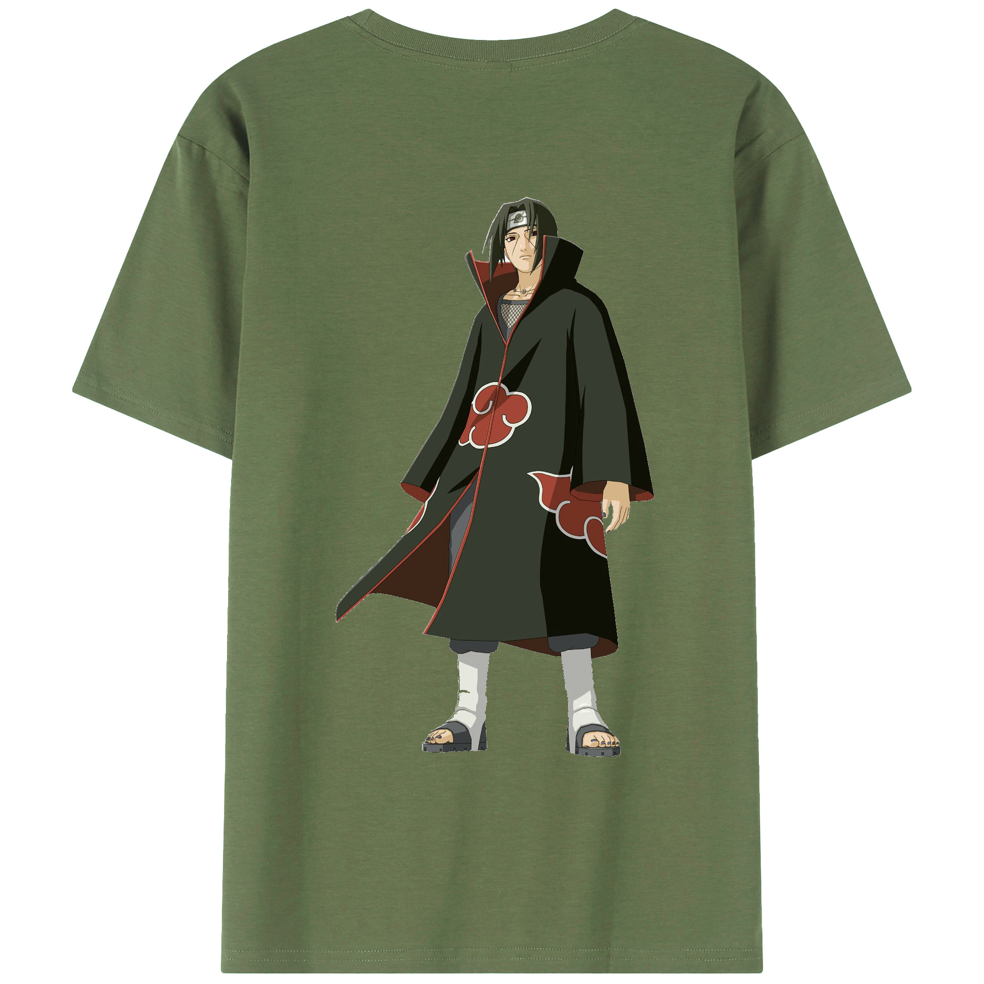 （画像用） NARUTO -ナルト- うちは イタチ Uchiha Itachi 綿100％ メンズ半袖Tシャツ（バックプリント） 通気性